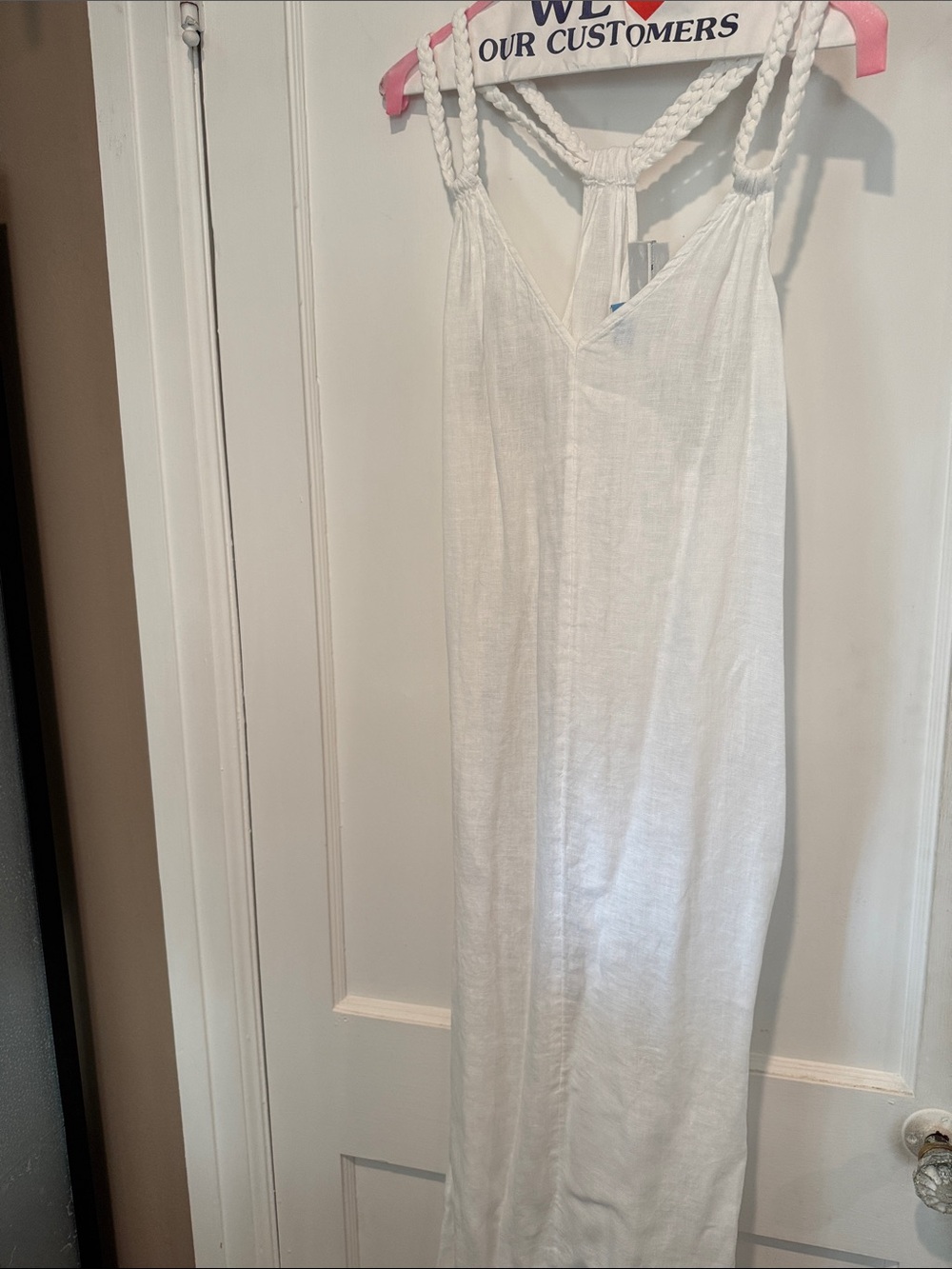 Rachel Zoe White Braided-Strap Slip Dress